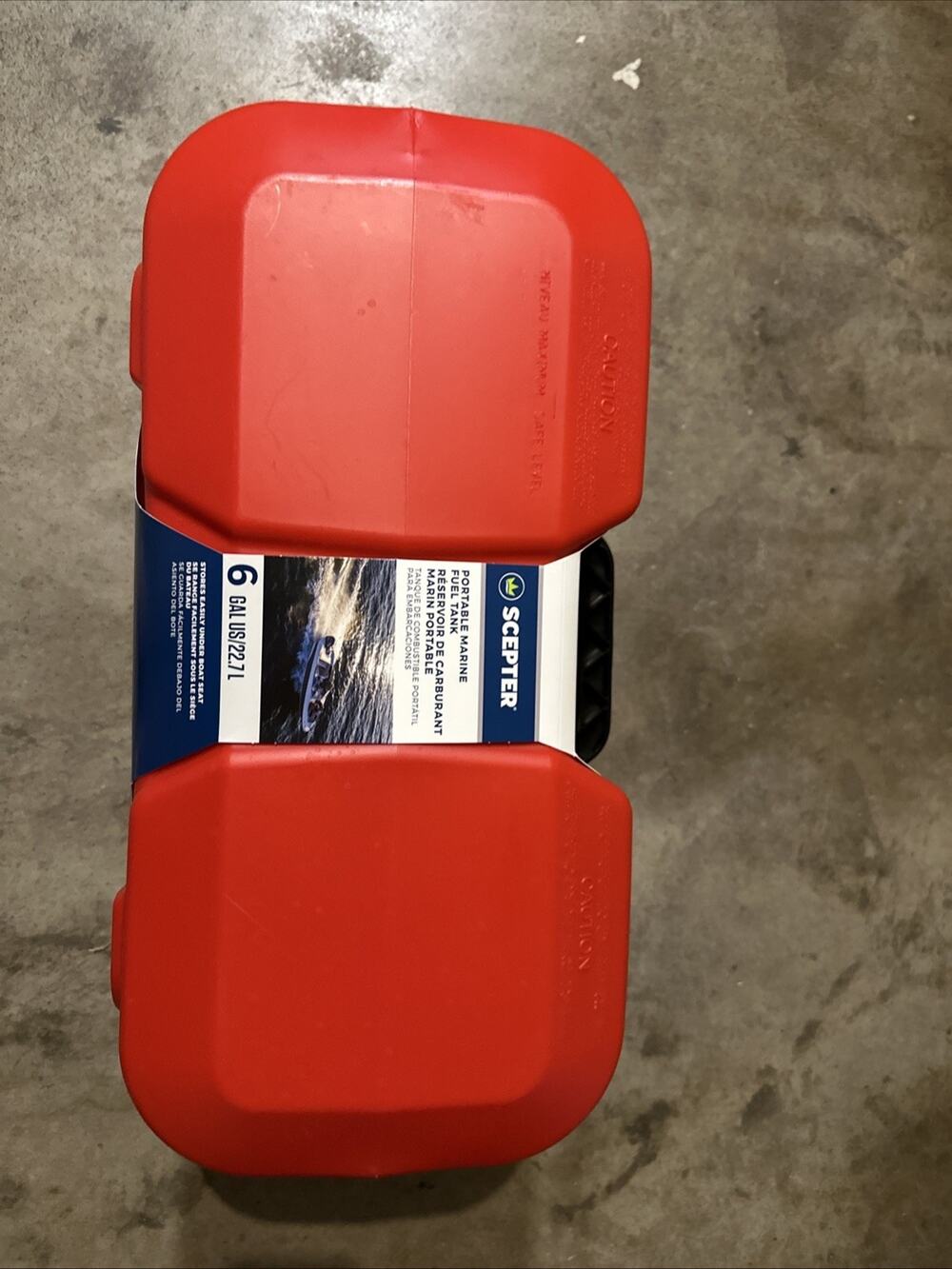 Scepter 6 Gal Under Seat Portable Marine Tank, Fuel Can Container for Boats
